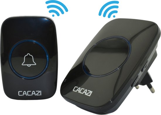 Cacazi Draadloos Digitaal Deurbel Set- Zwart - 30 Meter