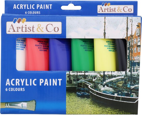 Artist & Co - Acrylic Paint - 6 Colours