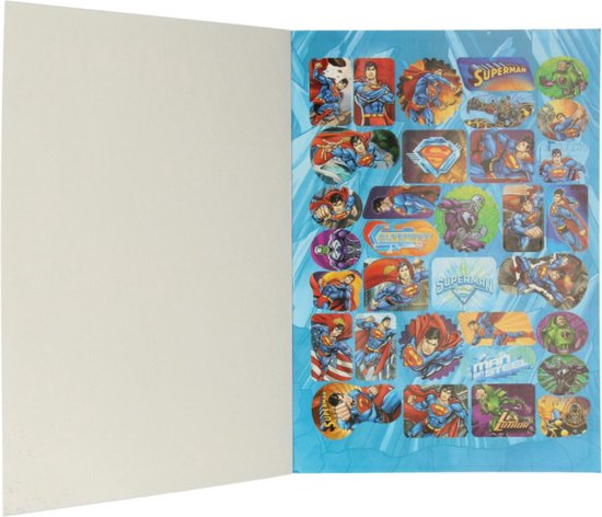 DC Superman - color + stickers - dik kleurboek met stickers en deurhanger superman logo - WB