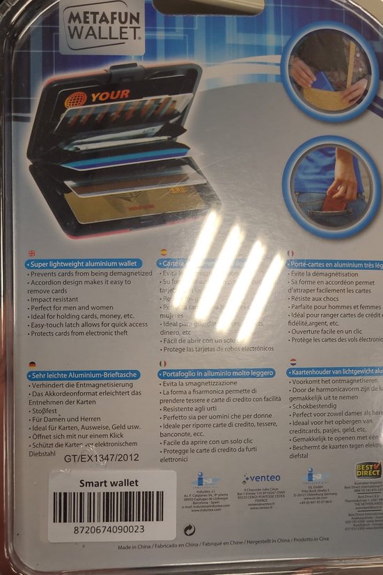 Metafun Wallet - Aluminium - Creditcardhouder - De originele luxe lichtgewicht creditcardhouder - Rood