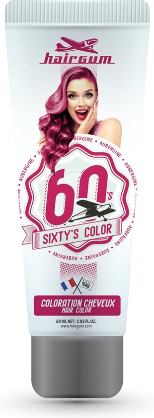 Semi-permanente kleurstof Hairgum Sixty's Color Paars (60 ml)
